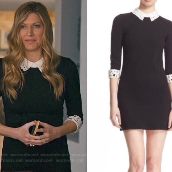 TED BAKER 'Currie' Lace Detail Knit Tunic Dress In Black 3 - Picture 2 of 12